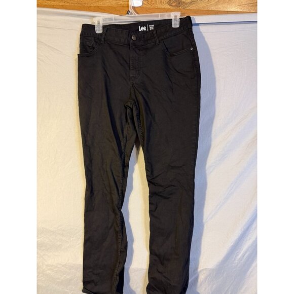 Lee Womens Plus 18 Tall Long Black Stretch Jeans Boot Cut Mid Rise Regular 18W - Picture 2 of 2